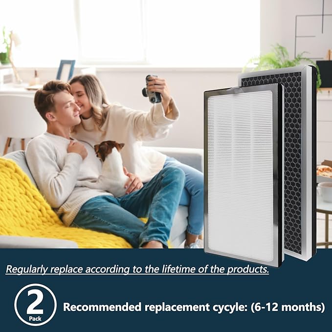 40 Replacement Filter Compatible with MA Air Purifier 40 Series, 3-IN-1 True HEPA 13 Filtration, Fine Pre-Filter and Activated Carbon F ilter, 2 Pack