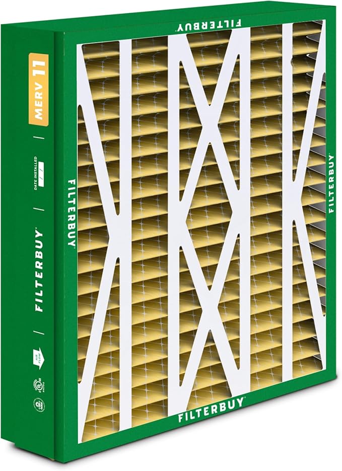 Filterbuy 21x27x5 Air Filter MERV 11 Allergen Defense (2-Pack), Pleated HVAC AC Furnace Air Filters Replacement for Trane Perfect Fit & American Standard (Actual Size: 20.56 x 26.13 x 4.97 Inches)