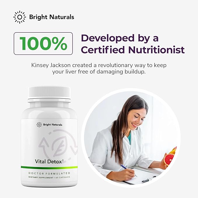 Vital Detox Liver Supplement - First Enzyme-Focused Liver Health Formula - Contains NAC with Milk Thistle, Sulforaphane, and More, 90 Servings