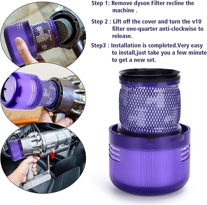 Filters Replacement for Dyson Vacuum Cleaner V11 Torque Drive, V11 Animal Complete Extra, V15 Detect Vacuums, SV14 Replace Part #970013-02 Washable and Reusable Hepa Filter