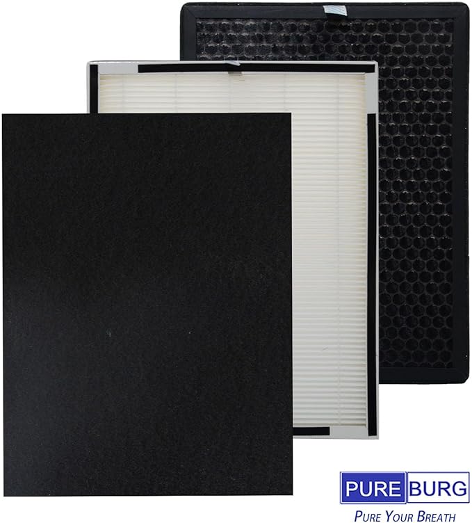 PUREBURG Replacement Filter Set Compatible with Purafide Air XP360 Air Purifier, H13 HEPA 4-Stage Filtration Activated Carbon Pre-Filters Air Clean Dust VOCs Odor