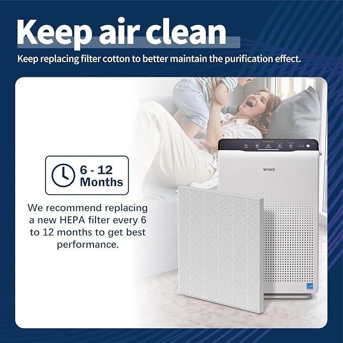 115115 HEPA Replacement Filter A Size 21 Compatible with Winix PlasmaWave C535 5300 5300-2 6300 6300-2 P300 AM90 9000 5000 5000B C909 9800 Air Purifier, 4 Pack