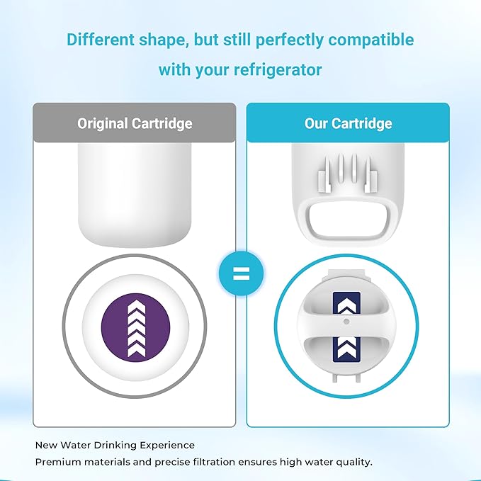 AQUA CREST EDR1RXD1 Replacement for W10295370A, Everydrop® Filter 1, EDR1RXD1B, P8RFWB2L, P4RFWB, Kenmore® 46-9081, 46-9930, Refrigerator Water Filter, 2 Filters