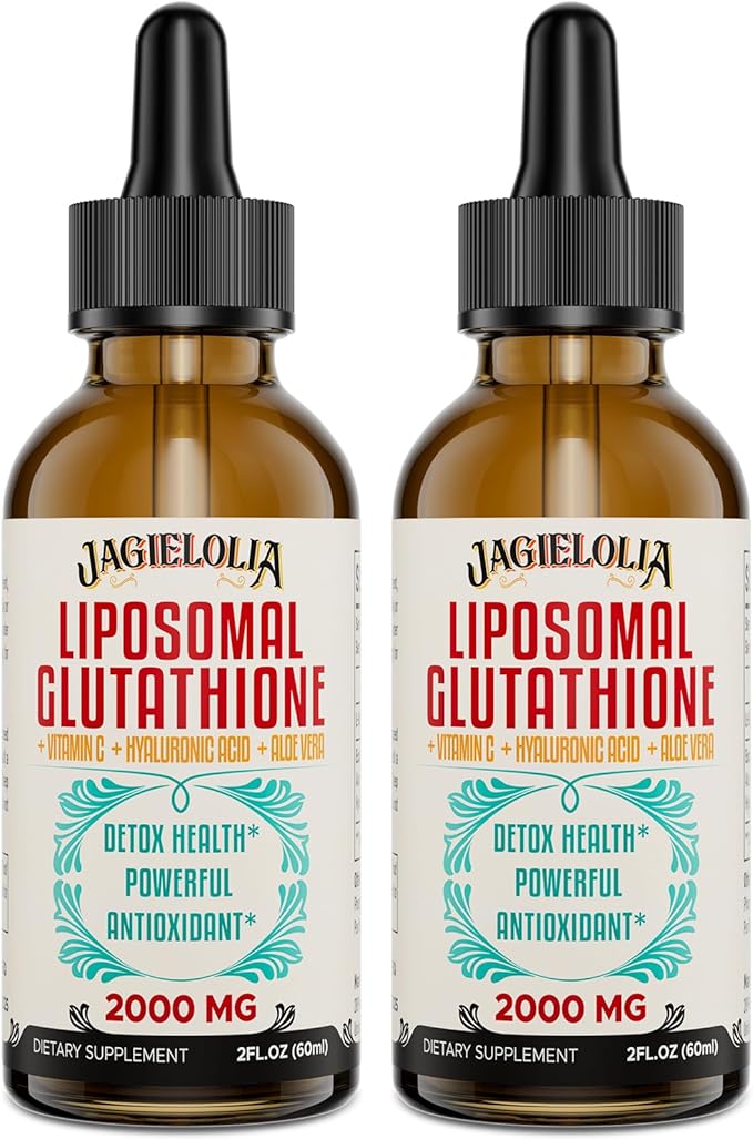 Liposomal Glutathione Liquid 2000MG – Antioxidant Detox Supplement for Women & Men, Aging Defense, Liver Function & Energy, with Hyaluronic Acid + Aloe Vera + Vitamin C, Natural & Vegan, 4 FL.OZ