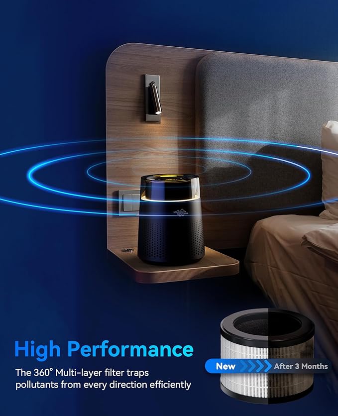 Genuine MSB5 Air Purifier Filter Replacement, 3-in-1 High-Efficiency H13 True Hepa Air Filter Replacement for Smoke Pollen Dander Hair Smell-Standard Version (1 Pack)