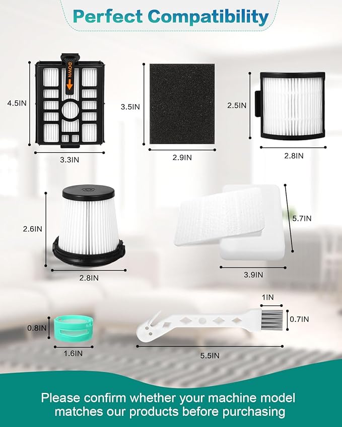 IW3511 IW3120 HEPA Filters Replacement Parts Compatible with Shark IW3511 Detect Pro Cordless Stick Vacuum Cleaner and Shark IW3120 Detect Clean Auto Empty System, IW1111, IW1120, IW3615 (2Pack)
