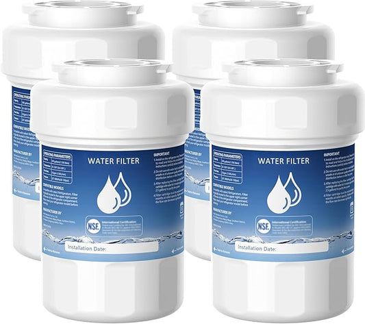 MWF Water Filter Compatible with GE® MWF®, SmartWater MWFP, MWFA, MWFINT, GWF, GWFA, HDX FMG-1, Kenmore® 9991, High Efficiency Filtration and Every 6 Months Value, NSF Certified, 4 Pack