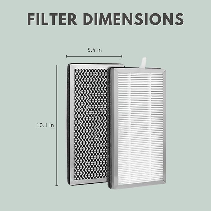 Nispira True HEPA Replacement Filter with Activated Carbon Compatible with MA#15 Air Purifier Part MA#15R. 4 Packs