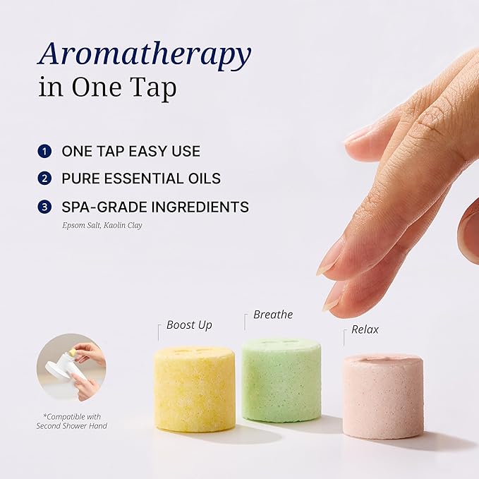 SecondShower Hand Clinically Proven Filtered Shower Head for Skin Health, High Pressure Handheld with NSF Certified Filtration for Hard Water, Natural Vitamin C Shower Filter (Matte Black)