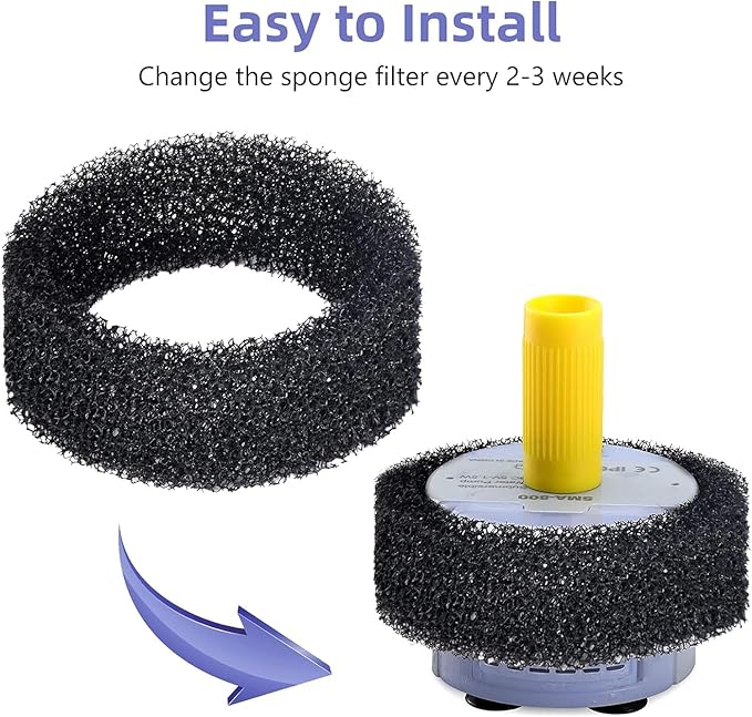 24 PCS Pet Fountain Filter Cat Water Fountain Sponge Cat Fountain Filter Replacement Sponge Foam for 2.2 L 74 OZ / 2.5L 84 OZ Stainless Steel Cat Fountain