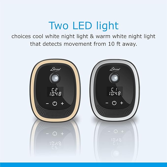 Sirena Air Ionizers for Home Negative Ion Filtration System, Quiet Air Freshener for Bedroom, Kitchen, Removes Odors, Smoke, Dust, Pets, Mini Ionic Air Purifier w/built in Clock and Night Light (6)