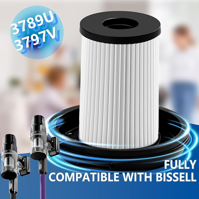3 Pack Vacuum Filters Replacement Kit Compatible with Bissell Cleanview XR Pet 300W 3797V / CleanView XR 200W 3789U Cordless Vacuum,3 HEPA Filters Replace Part#1638010