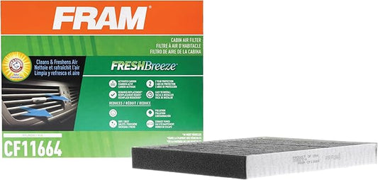 FRAM Fresh Breeze Cabin Air Filter Replacement for Car Passenger Compartment w/ Arm and Hammer Baking Soda, Easy Install, CF11664 for Hyundai / Kia Vehicles