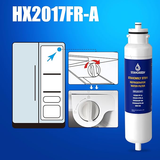 HX2017FR-A Water Filter Replacement for Hisense Water Filter, Compatible with Hisense HX2017F-A, HRF266N6CSE, HRF266N6CSE1, HRF209N6CSE, HRF254N6DSE, Daewoo DW2042FR, DW2042FR-09, 1 Pack