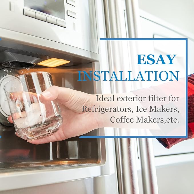 Inline Water Filter for Ice Maker, Refrigerator, Under-Sink Reverse Osmosis Water System, Post Activated Carbon Water Filter Replacement Cartridge with 1/4-Inch Quick-Connect (Pack of 2)