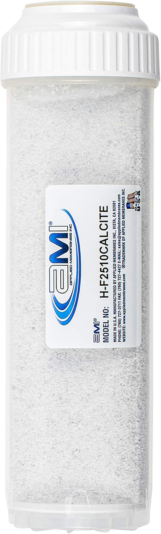 APPLIED MEMBRANES INC pH Neutralization Water Filter Cartridge | Calcite Filter to Raise Alkalinity of Low pH Water | 10" Standard Size Fits 10” Standard Filter Housing | H-F2510CALCITE (10" Standard)