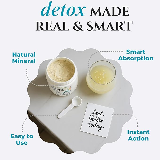 Sorbolit Zeolite Detox - 7.05 oz Zeolite Powder Supplement for Full Body Detox - Gut Cleanse, Cellular Liver Detox | 200 Days Supply