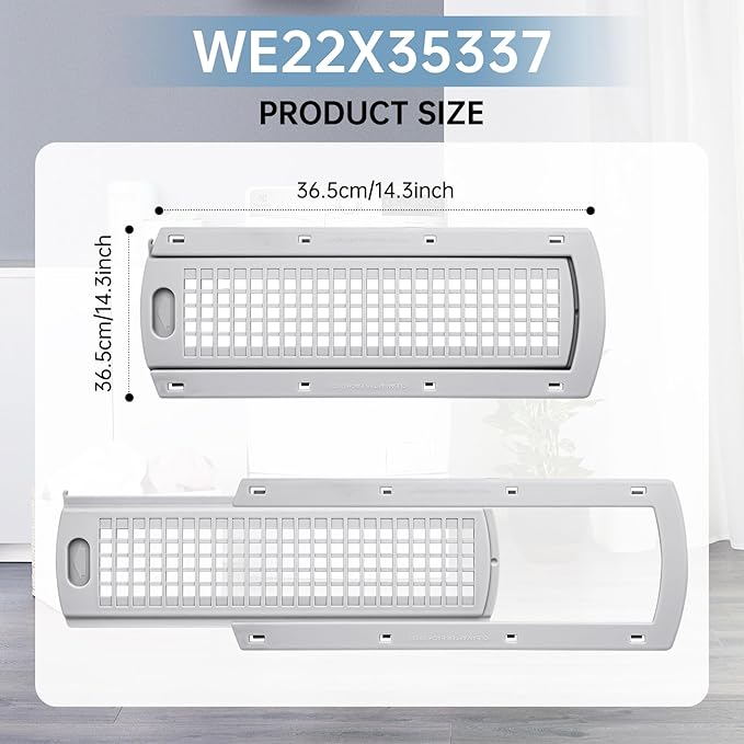 WE22X35337 Washer Dryer Lint Screen Cover Grid And Lint Filter Slide Guide Assembly,Compatible with GE&Hotpoint Dryer Replacement for WE01X25915 WE01X25914