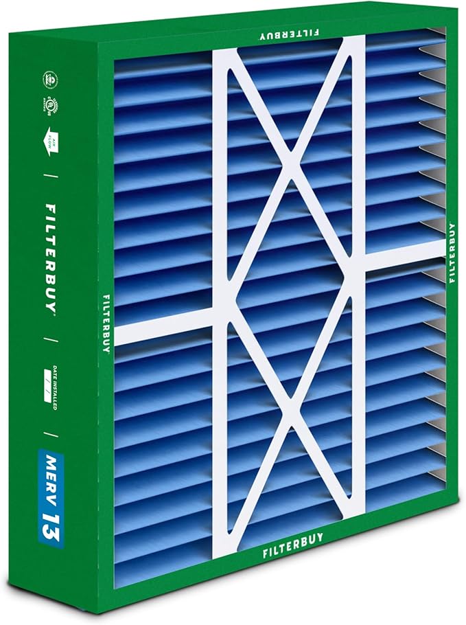 Filterbuy 22x24x5 Air Filter MERV 13 Optimal Defense (1-Pack), Pleated HVAC AC Furnace Air Filters Replacement for Amana, Goodman, and Five Seasons (Actual Size: 22.06 x 23.94 x 5.25 Inches)