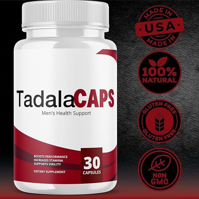 TadalaCaps Health Support, The Official Tadala Caps Pills, All Natural Premium Advanced Formula, TadalaCapsules - Maximum Strength, Daily Nutrition Multivitamin, 60 Capsules for 1 Month