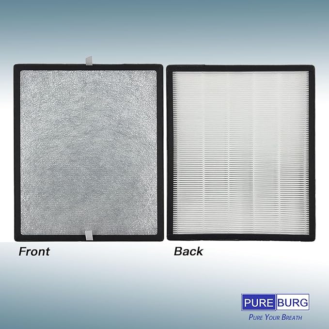 PUREBURG LV-PUR131-RF Replacement Filter Set Compatible with Levoit LV-PUR131 LV-PUR131S Air Purifiers,H13 HEPA + Activated Carbon Filter 4-Stage Filtration