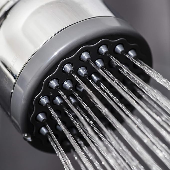 AquaBliss TurboSpa 3 Inch High Pressure Shower Head w/Flow Restrictor Melts Stress into Bliss at Full Power. 42 Nozzle Wide Spray High Flow Showerhead Drenches You Fast, No Dry Spots Guaranteed