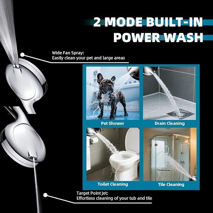 Filtered Shower Head with Handheld, High Pressure 10 Spray Mode Showerhead for Hard Water with 79 Inch Extra Long Stainless Hose, 5 Inch Panel, Bracket, Filters, Anti-clog Nozzles, Water Saving Spray