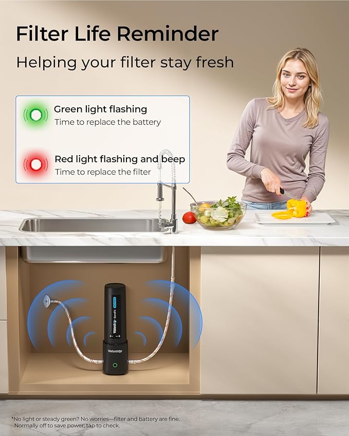 Waterdrop 10UA PRO Under Sink Water Filter, No Drill Required, Time Reminder, Easy Installation, Reduces Lead, Chlorine, Bad Taste & Odor, NSF/ANSI 42 Certified, 11000 Gallons, Does not Lower TDS