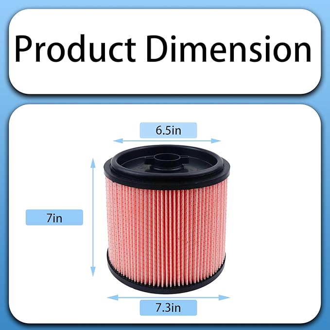 2 Pack HEPA Filter Compatible with Vacmaster Standard Cartridge Filter & Retainer 5 to 20 Gallon Wet/Dry Vacs, Compare to Part# VCFS & VCFF