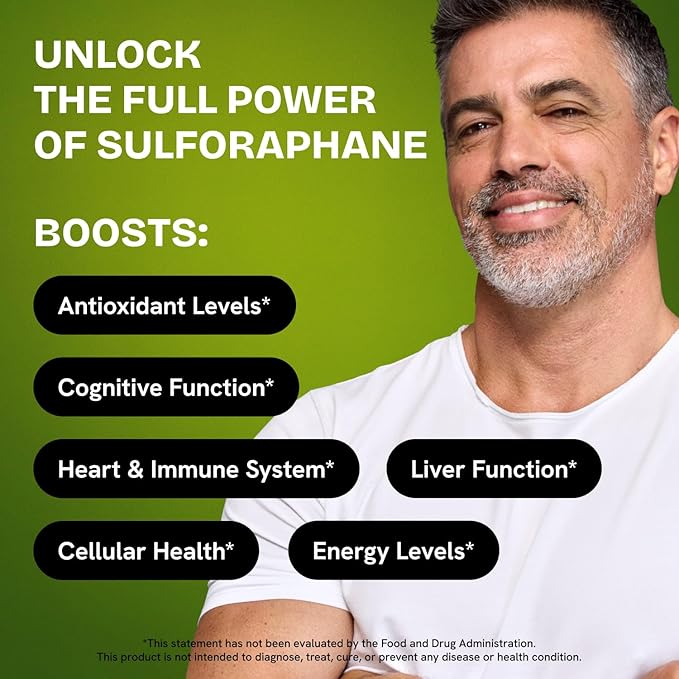 Sulforaphane Supplement Organic Broccoli Sprouts | Stabilized Sulforaphane Kids & Adult | from Broccoli Florets & Seeds | Organic Sulfur Supplements 480 Pills | 4 Packs