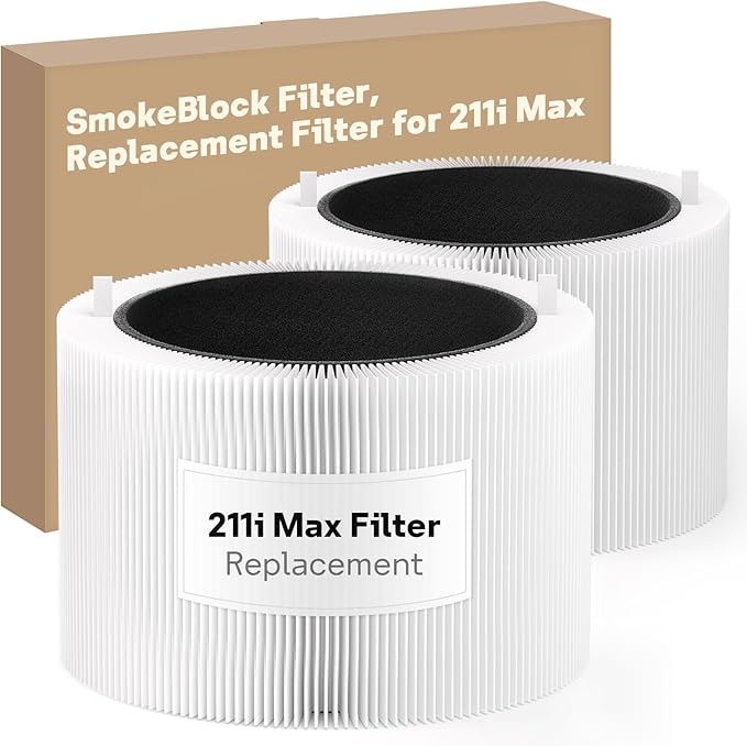Leemone 2 Pack Blue Pure 211i Max SmokeBlock Filter Replacement Compatible with Blue Pure 211i Max Air Purifier, Compare to Part #F2MAX