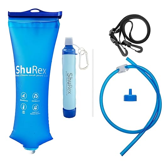 Gravity Fed Water Filtration System with Adjustable Tree Strap, Gravity Bag with Filter Straw, Water Purifier Survival for Travel, Backpacking, and Emergency Preparedness (3L)