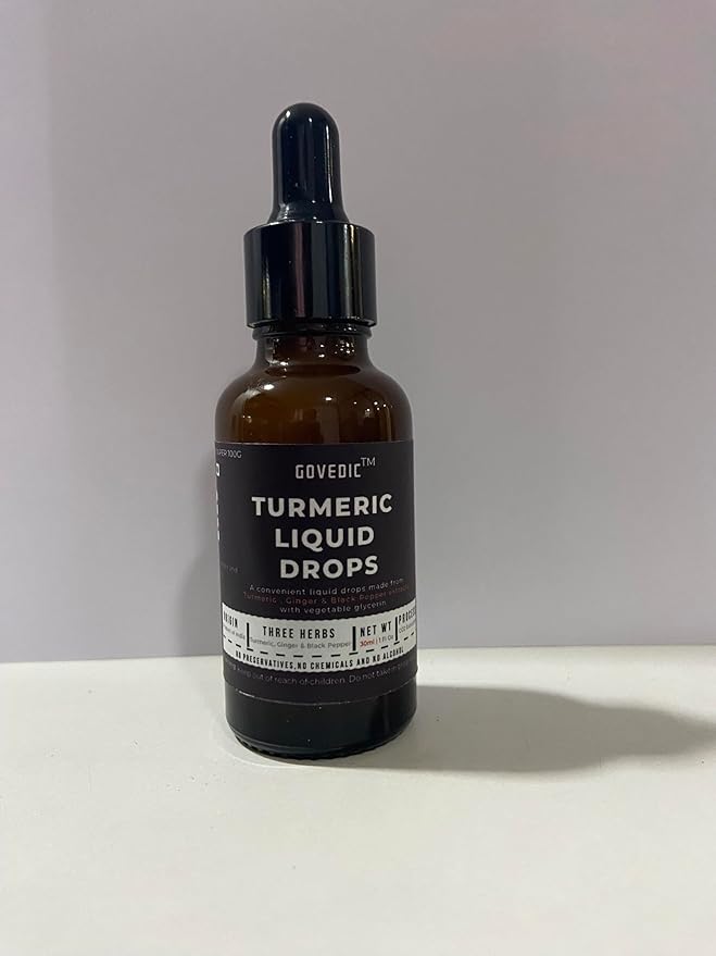 Turmeric Liquid Extract Supplement with Black Pepper & Ginger,Turmeric Root Tincture - 60 Servings, 250mg per Serving