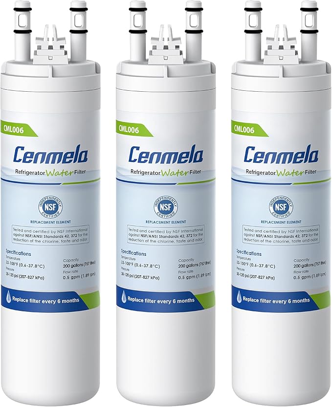 WF3CB Replacement Water Filter, Compatible with Frigidaire WF3CB, Pure Source 3, 706465, 242069601, 242086201, 242017800, WF425, Height 9 inches, Pack of 3