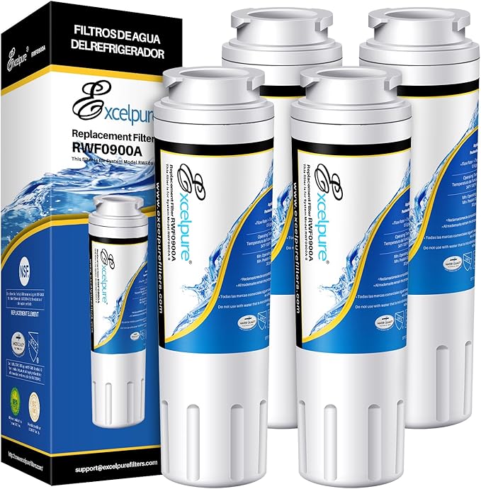 UKF8001 Replacement for Whirlpool FILTER 4, EDR4RXD1, 4396395, WRX735SDBM00, RWF0900A, EFF-6007A, MFI2568AES, MFI2569VEM, RFC0900A, WF295, PURICLEAN II, Refrigerator Water Filter, 4PACK