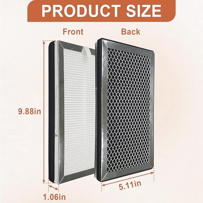 MA-15 Air Purifier Filters Replacement for Medify Air MA 15 Series, 3-in-1 Composite Filter with H13 True HEPA, Activated Carbon and Prefilter，2 Pack