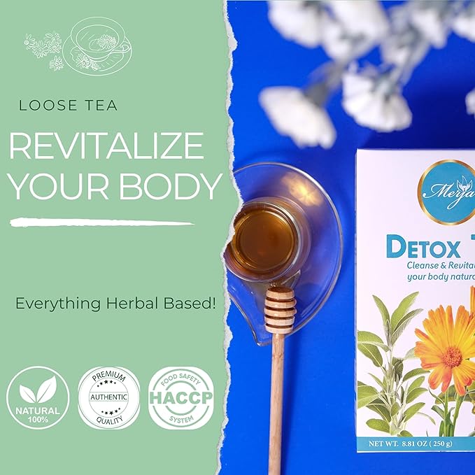 Merja Herbs Detox Tea [250g] Liver Cleanse & Body Detox | Caffeine Free Tea for Adults, Premium Quality Leaves