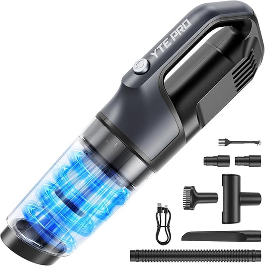 Handheld Vacuum Cordless 1.1 Pounds Car Vac 10000PA Hand Held Vacuums 4-in-1 Hand Vac Cordless Rechargeable HEPA Filter Large Capacity Dust Cup for Car Office Home Pets Hair (Space Gray)