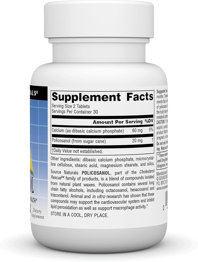 Source Naturals Policosanol - 10mg - 60 Tablets