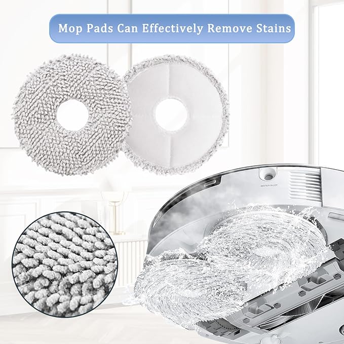 GYLBF Accessories Kit for Ecovacs Deebot T20 Omni, Replacement Parts for Ecovacs Deebot T20 e Omni Vacuum Cleaner, 1 Main Brush, 2 HEPA Filters, 4 Sidebrushes, 4 Mop Pads, 4 Dust Bags