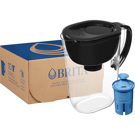 Brita Everyday Elite Water Filter Pitcher, Removes 99% of Lead, Includes 1 Filter, 10-Cup Capacity, Black