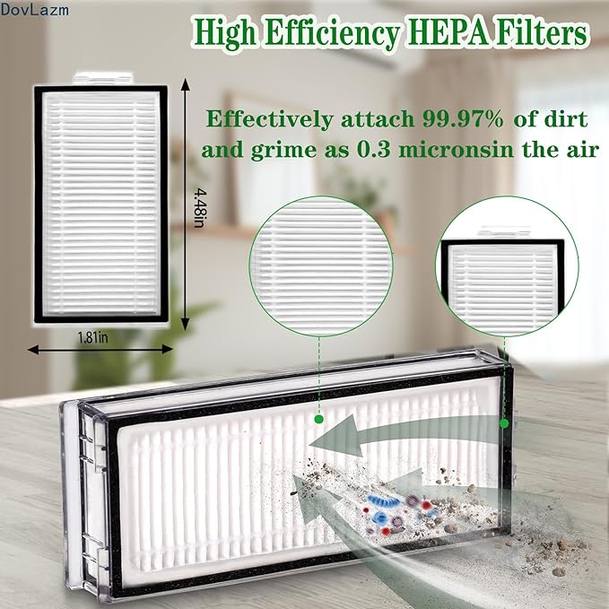 21 Pcs Q7 Max Replacement Parts，for Roborock Q7 / Q7+ / Q7 Max / Q7 Max+ Vacuum Cleaner Accessories Kit, 1 Main Brush, 4 Filter, 4 Mop Pad, 6 Side Brush，6 Vacuum Bag