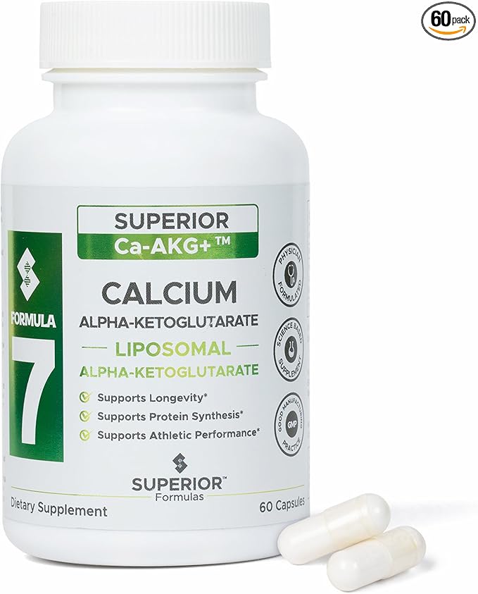 Superior Formulas Alpha-Ketoglutarate (AKG) | Physician Formulated | Cellular Energy & Longevity Support – 550mg