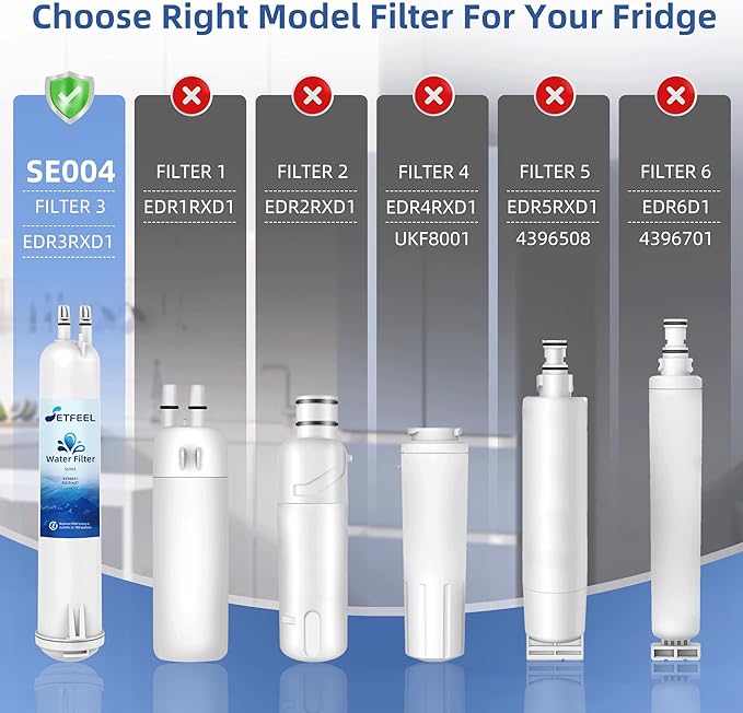 Edr3rxd1 4396841 Water Filter Replacement For Everydrop Filter 3, Compatible With Kenmore Refrigerator 9083, kad3rxd1, Whirlpool whr3rxd1, 9030, 460-9083, 4396841, 4396710, 3 Pack SETFEEL
