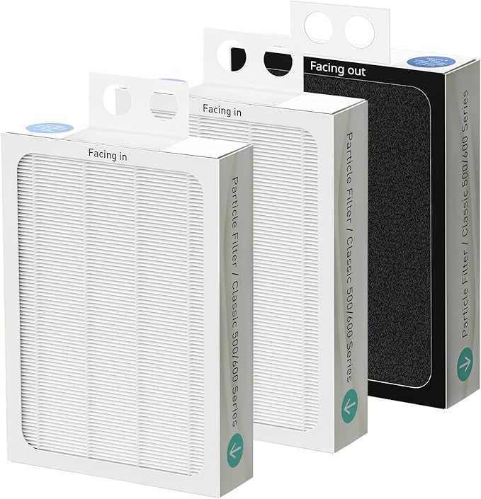 3 Pack HEPA Filter Replacement Compatible with Blueair Classic 500/600 Series Air Purifiers 501, 503, 505, 510, 550E, 555EB, 601, 605, 650E, 680i,Particle Filter