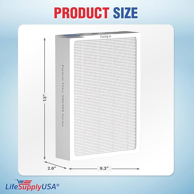 3-Pack Classic True HEPA Filter Replacement Compatible with Blueair Classic 500/600 Series Air Cleaner Purifiers 501 503 505 510 550E 555EB 601 603 605 650E Particle Filter by LifeSupplyUSA