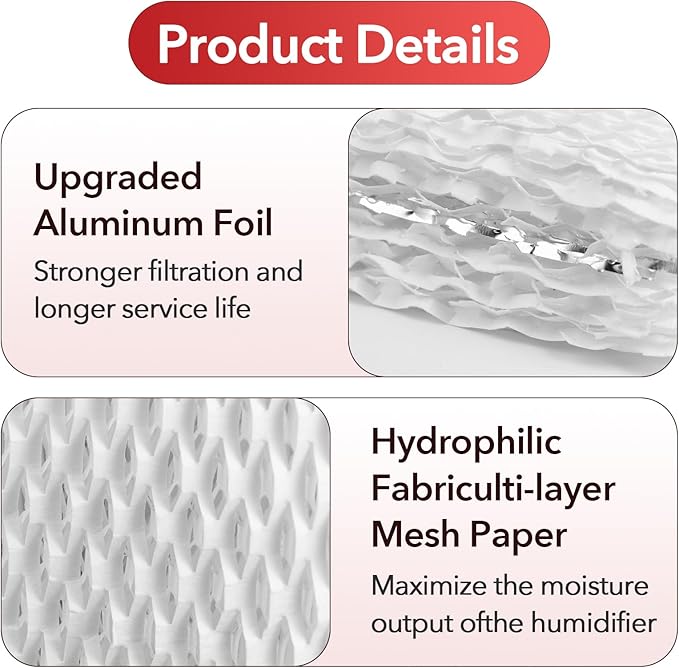 12-Pack WF813 Humidifier Replacement Filters, Fit for Equate EQWF813 Relion RCM-832/RCM-832N ProCare PCCM-832N, Cool Mist Humidifiers