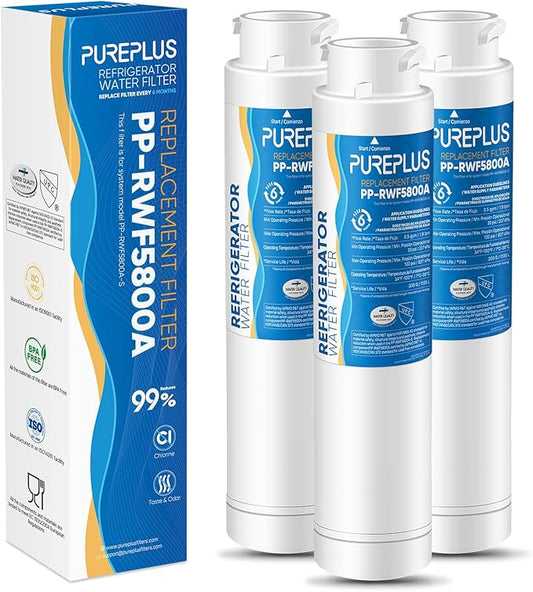PUREPLUS EPTWFU01 Refrigerator Water Filter, Compatible with Frigidaire EWF02, GP006, Pure Source Ultra II, RWF5800A, 3Pack