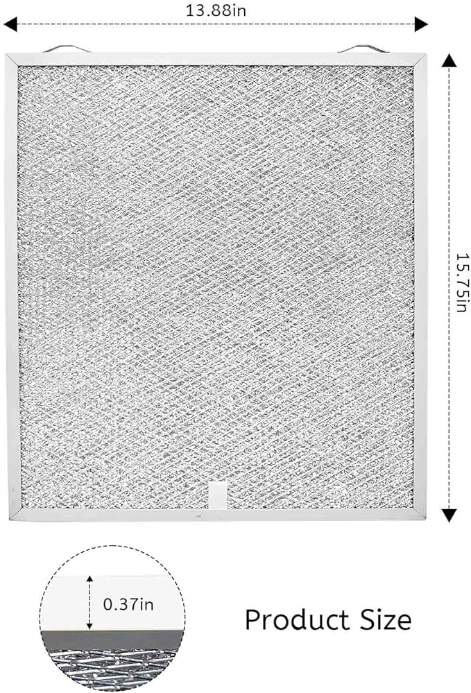 2Pcs Range Hood Aluminum Grease Filter Fit for Broan Nutone BCSEK130WW BCSD130SS Kenmore 23351264710 23351269710, Replace S99010430-002 99010430-002 4512880