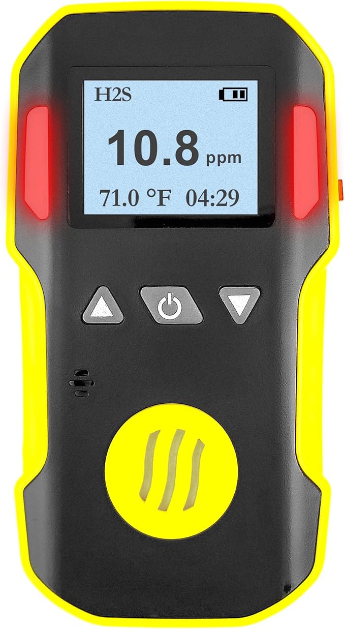 H2S Monitor by Forensics | USA NIST Calibration & Certificate | Dust & Explosion Proof | USB Recharge | Sound, Light and Vibration Alarms | 0-100ppm H2S |